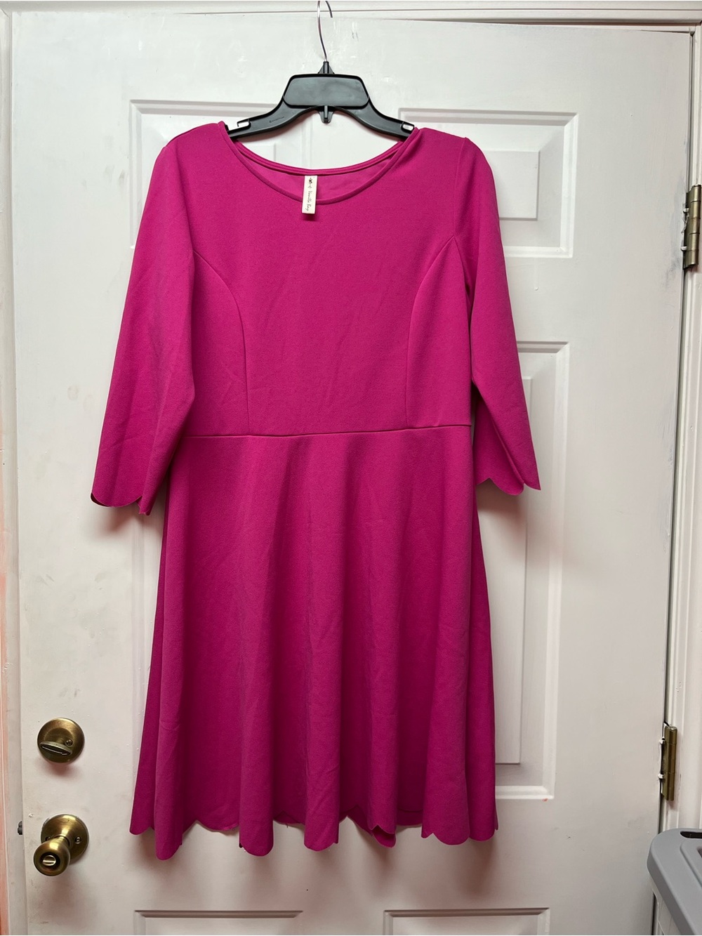 Vanilla Bay Magenta Fit & Flare Midi Dress